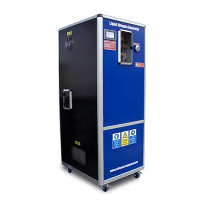 A small laboratory liquid nitrogen generator designed for compact spaces, providing efficient and reliable on-site nitrogen production.