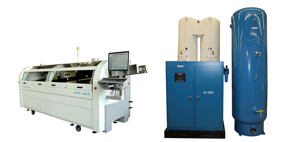 Nitrogen generator installed with wave soldering equipment