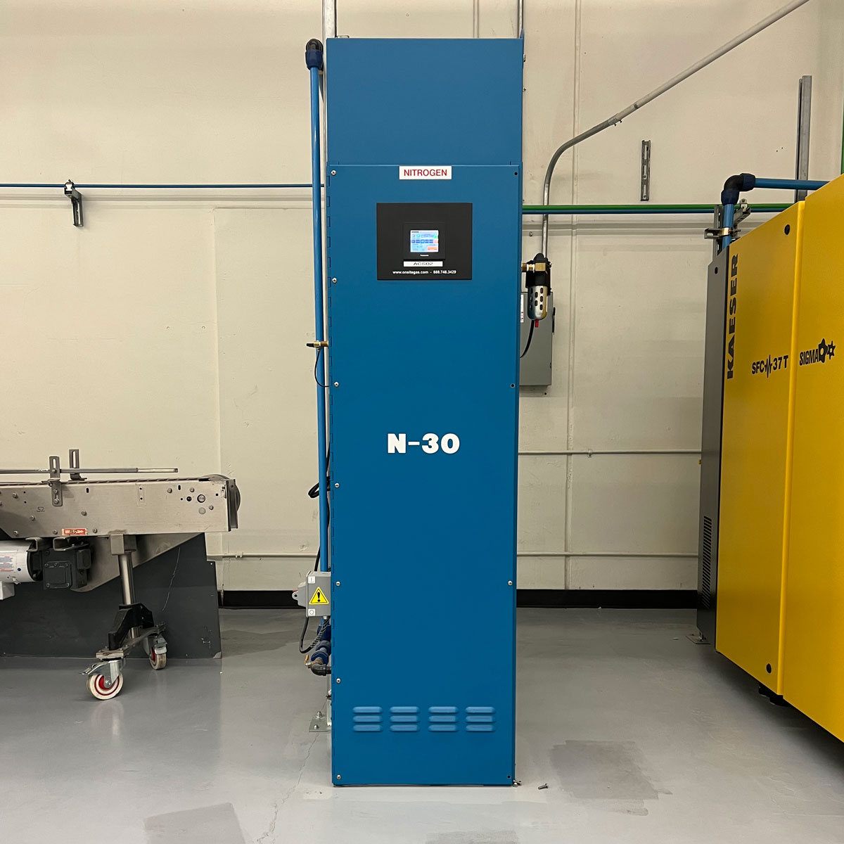 Small-tier nitrogen generator at a small snack food packaging company