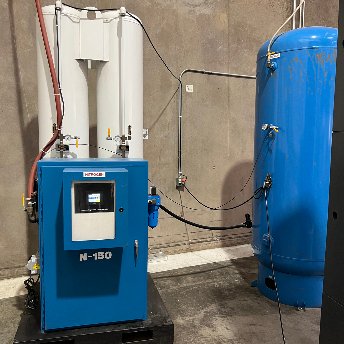 Nitrogen generator installed at a chip packaging facility
